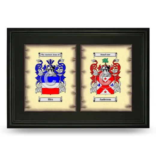 Double Coat of Arms Framed - Black