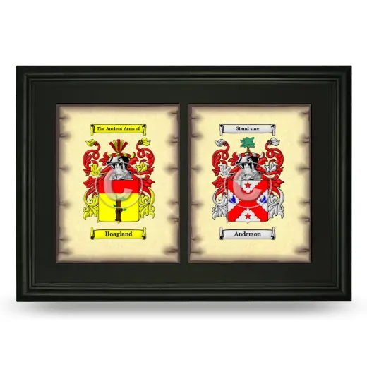Double Coat of Arms Framed - Black
