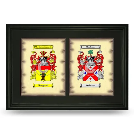 Double Coat of Arms Framed - Black