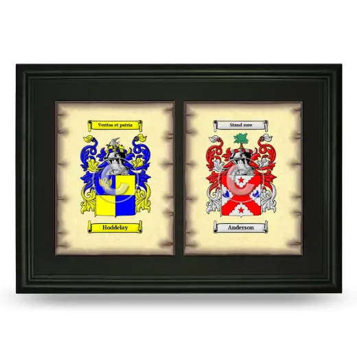 Double Coat of Arms Framed - Black
