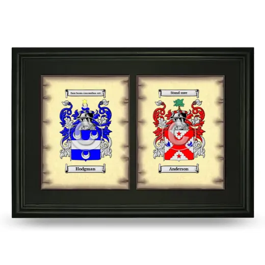 Double Coat of Arms Framed - Black