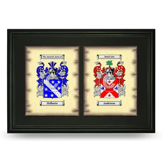 Double Coat of Arms Framed - Black