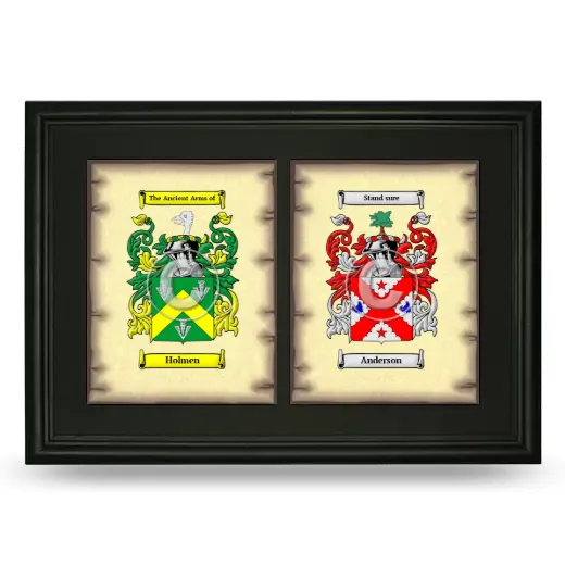 Double Coat of Arms Framed - Black
