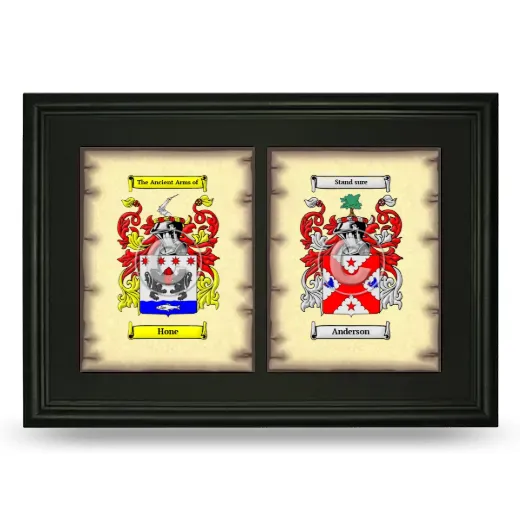 Double Coat of Arms Framed - Black