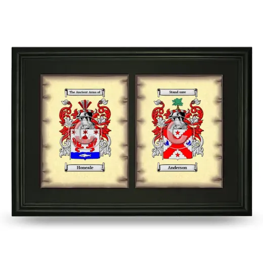 Double Coat of Arms Framed - Black