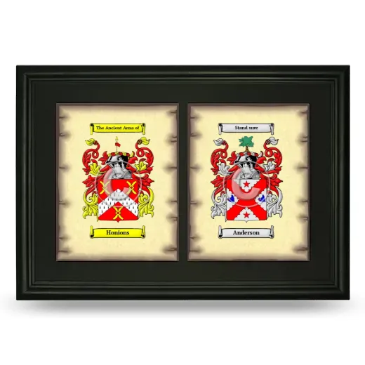 Double Coat of Arms Framed - Black