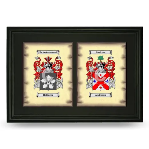 Double Coat of Arms Framed - Black