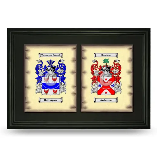 Double Coat of Arms Framed - Black