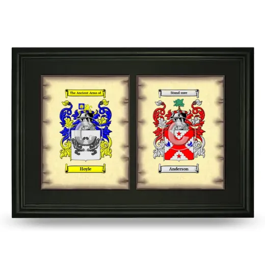 Double Coat of Arms Framed - Black