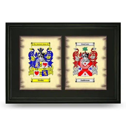 Double Coat of Arms Framed - Black