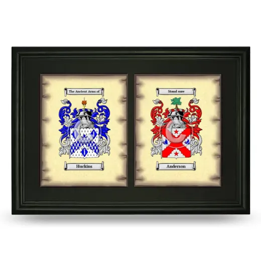 Double Coat of Arms Framed - Black