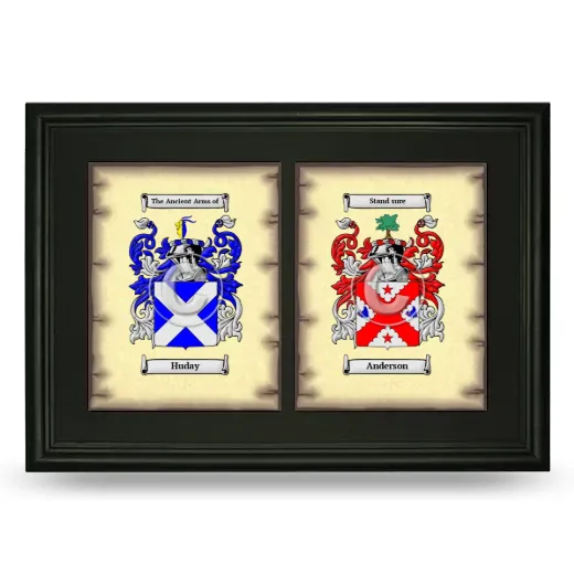 Double Coat of Arms Framed - Black