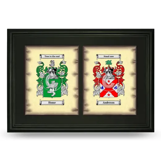 Double Coat of Arms Framed - Black