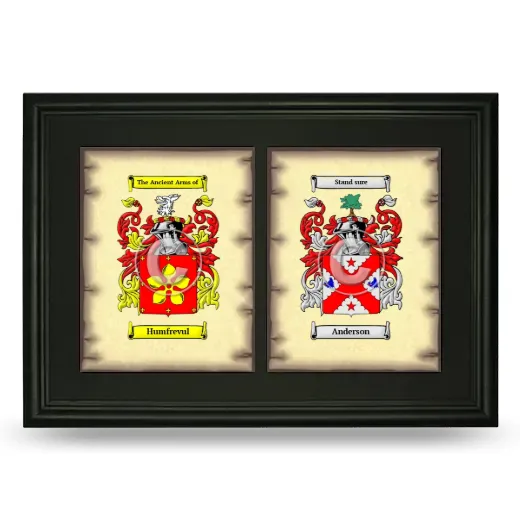 Double Coat of Arms Framed - Black