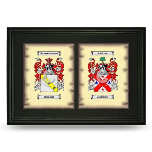 Double Coat of Arms Framed - Black