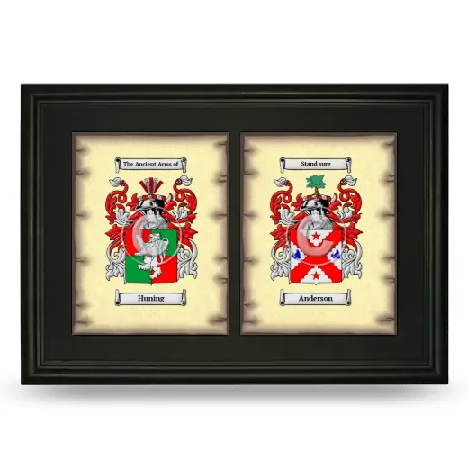 Double Coat of Arms Framed - Black