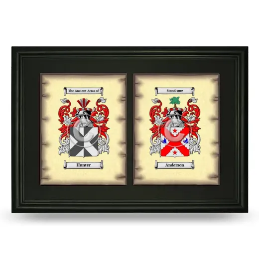 Double Coat of Arms Framed - Black