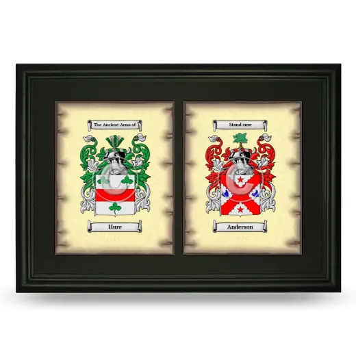 Double Coat of Arms Framed - Black