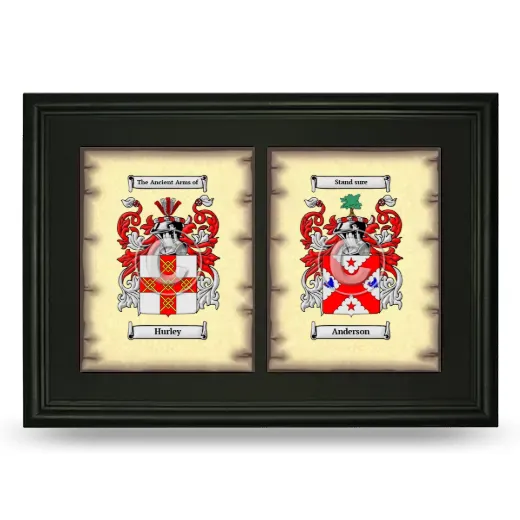 Double Coat of Arms Framed - Black