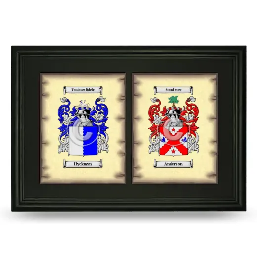 Double Coat of Arms Framed - Black