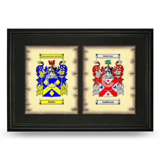 Double Coat of Arms Framed - Black