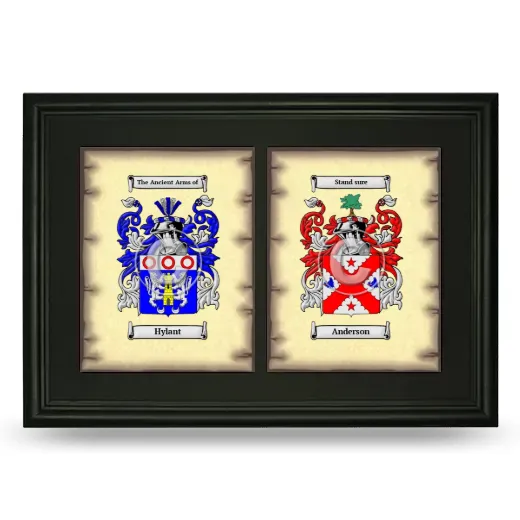 Double Coat of Arms Framed - Black