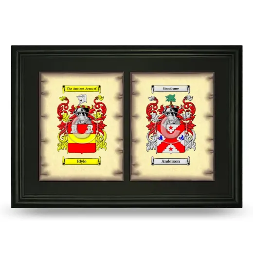 Double Coat of Arms Framed - Black