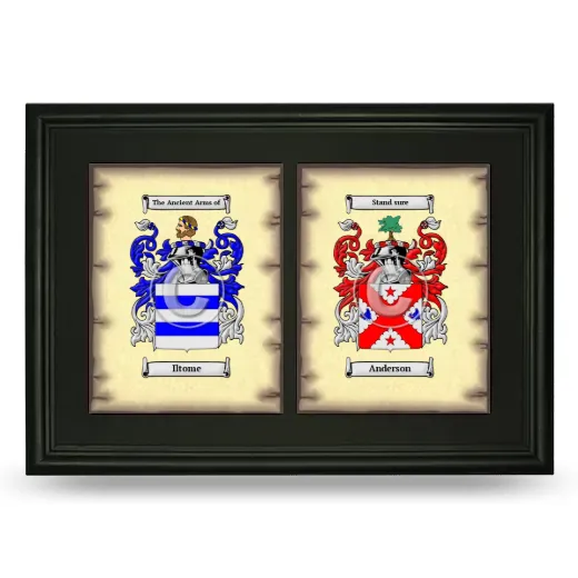 Double Coat of Arms Framed - Black