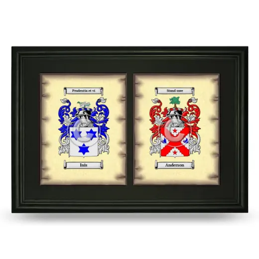 Double Coat of Arms Framed - Black