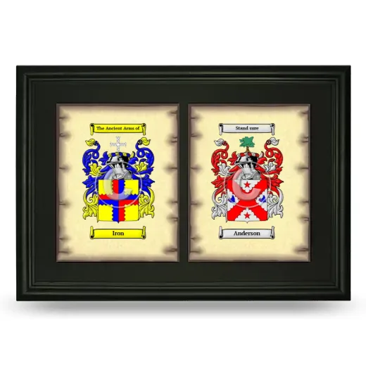 Double Coat of Arms Framed - Black