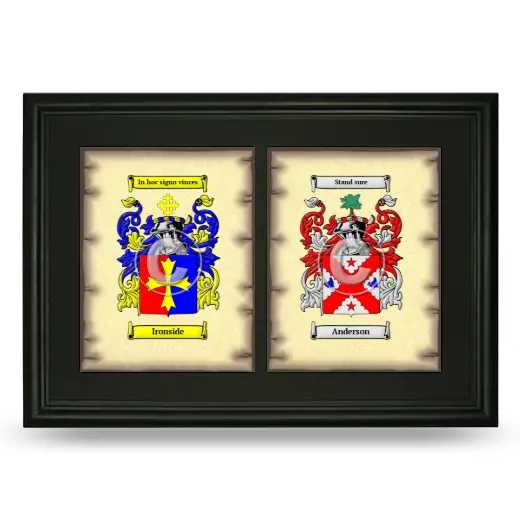 Double Coat of Arms Framed - Black