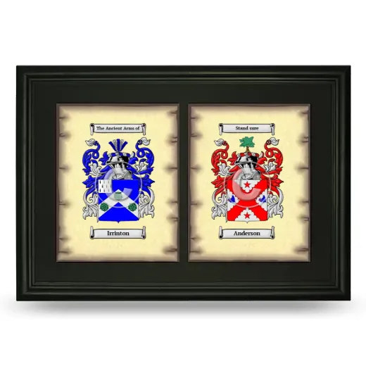 Double Coat of Arms Framed - Black