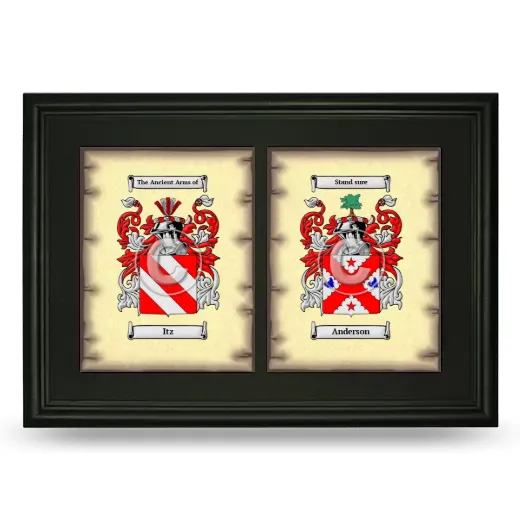 Double Coat of Arms Framed - Black