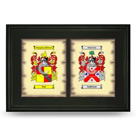Double Coat of Arms Framed - Black