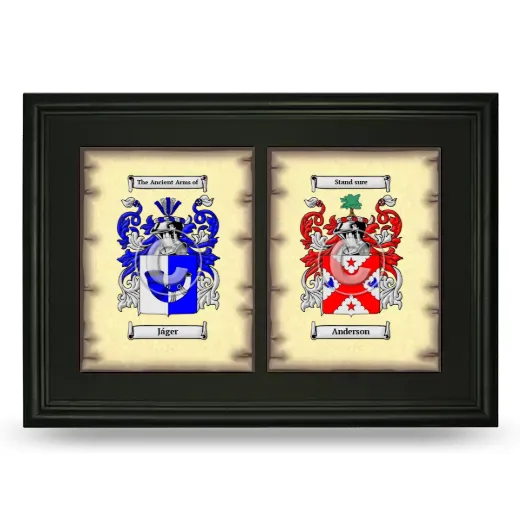Double Coat of Arms Framed - Black