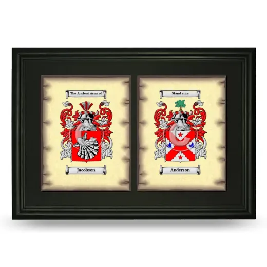 Double Coat of Arms Framed - Black