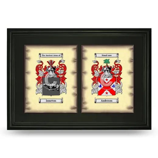 Double Coat of Arms Framed - Black