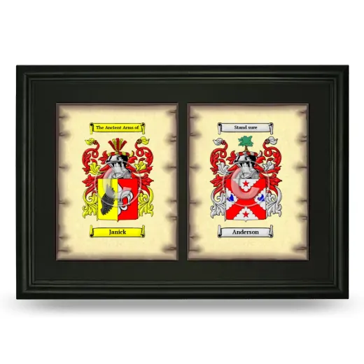 Double Coat of Arms Framed - Black