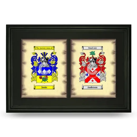 Double Coat of Arms Framed - Black