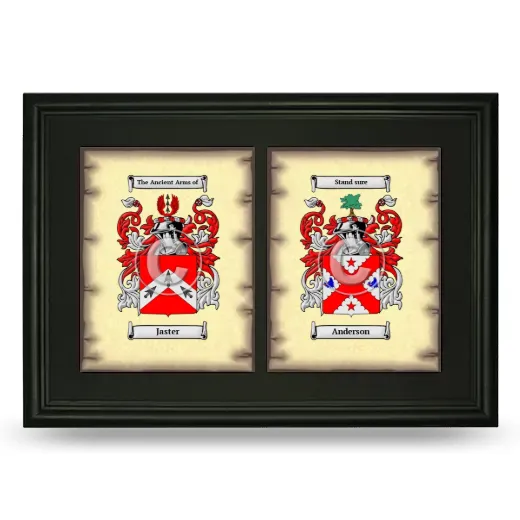 Double Coat of Arms Framed - Black