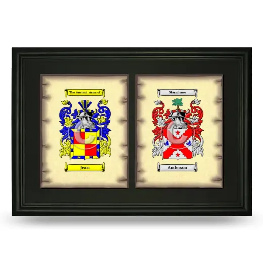 Double Coat of Arms Framed - Black