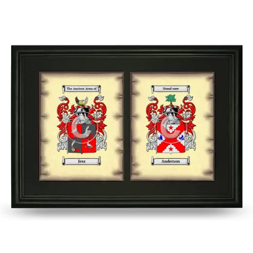 Double Coat of Arms Framed - Black