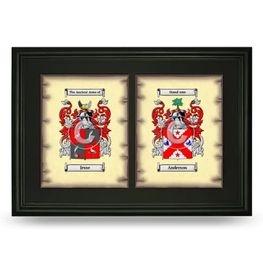 Double Coat of Arms Framed - Black