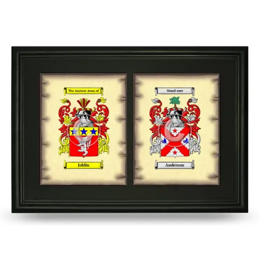 Double Coat of Arms Framed - Black