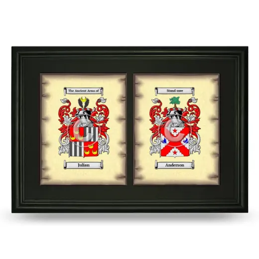 Double Coat of Arms Framed - Black
