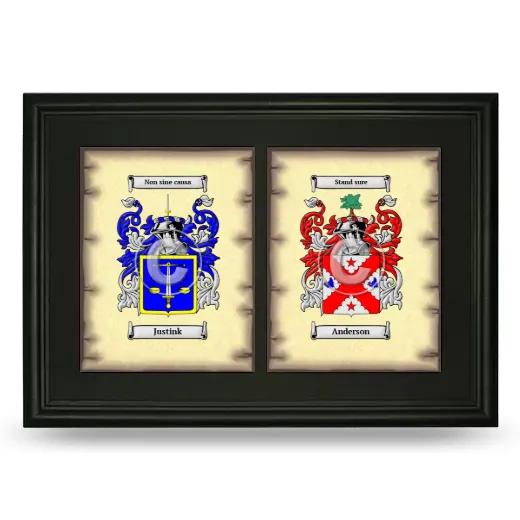 Double Coat of Arms Framed - Black