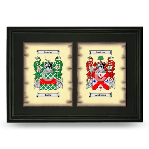 Double Coat of Arms Framed - Black