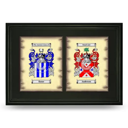 Double Coat of Arms Framed - Black