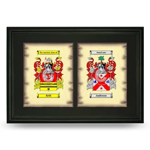 Double Coat of Arms Framed - Black