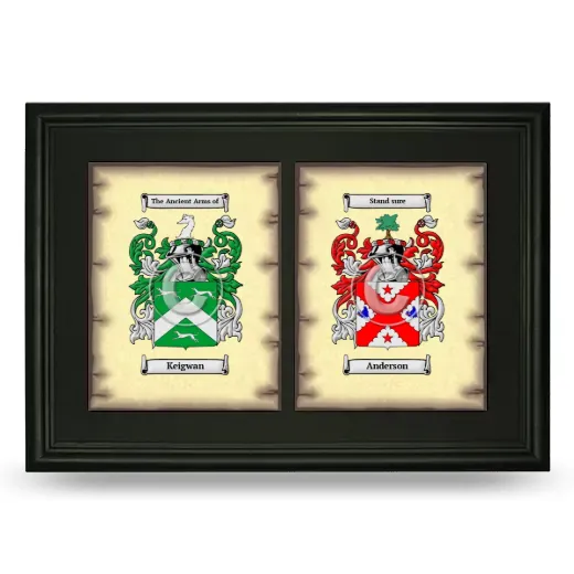 Double Coat of Arms Framed - Black